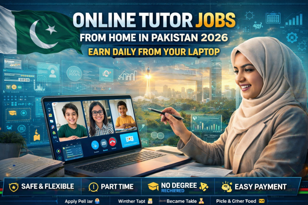 Online Tutor Jobs from Home in Pakistan 2026 | Earn Daily from Your Laptop