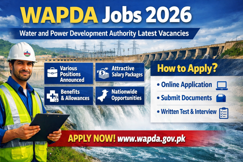 Wapda Jobs 2026 – Water and Power Development Authority Latest Vacancies | How to Apply