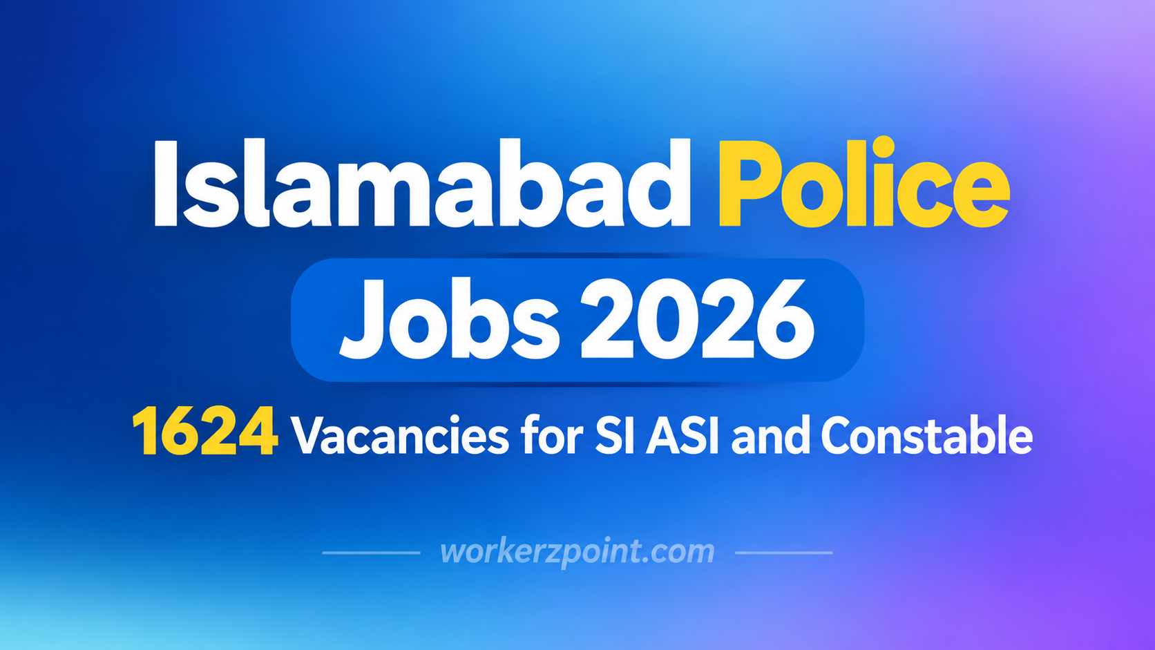 Islamabad Police Jobs 2026 1624 Vacancies for SI ASI and Constable